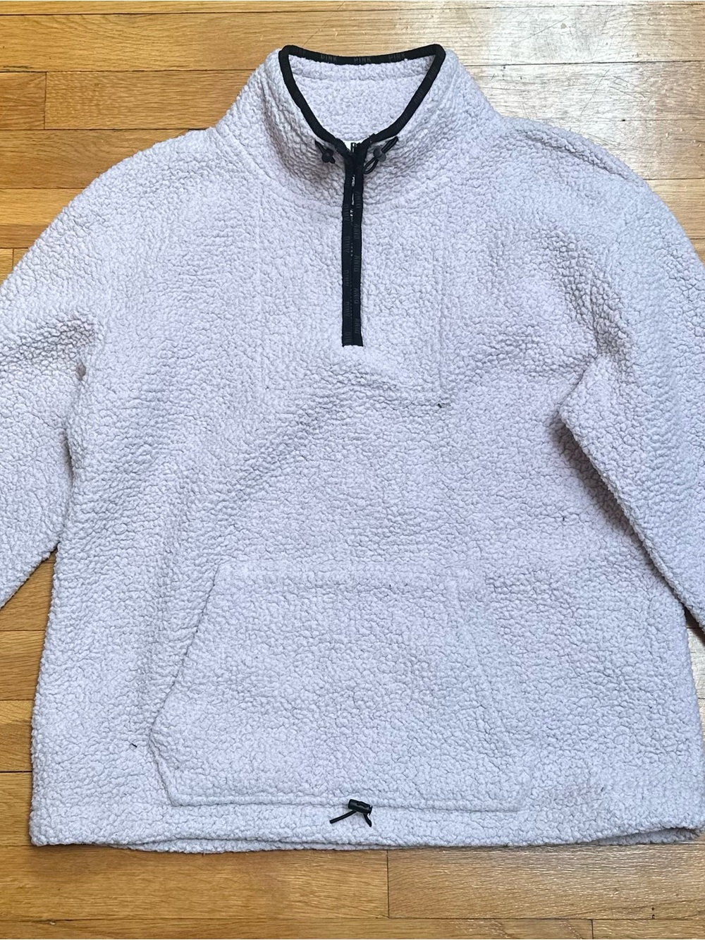 PINK Victoria's Secret Light Lavender Sherpa Half-Zip Pullover